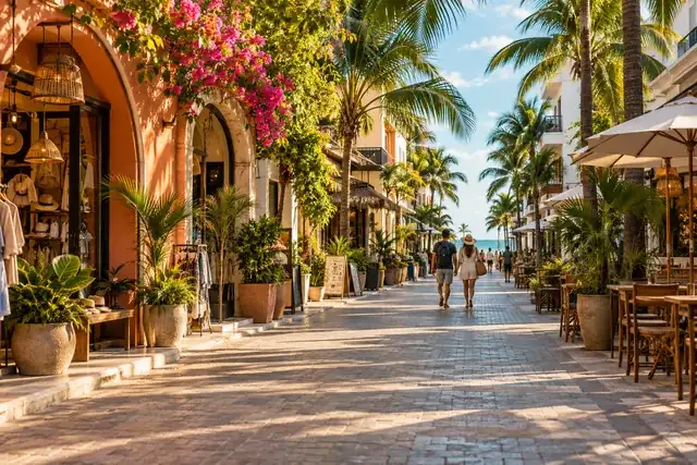 Walking through downtown Playa del Carmen