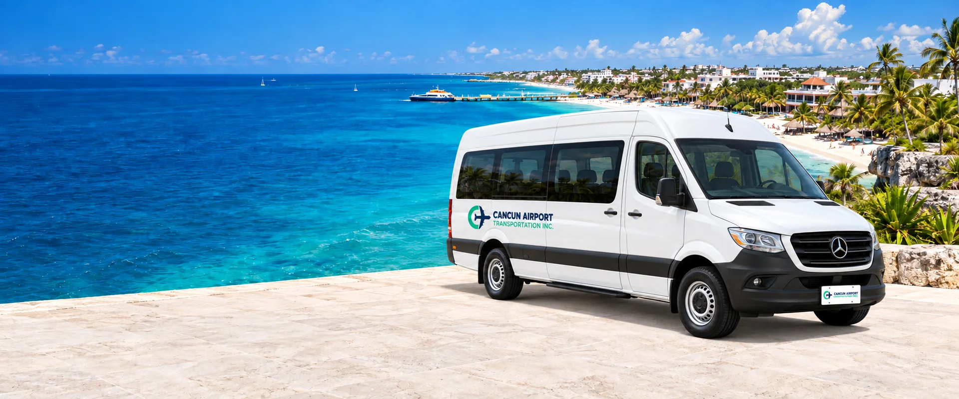 Illustrative composition of a CAT group van in Playa del Carmen