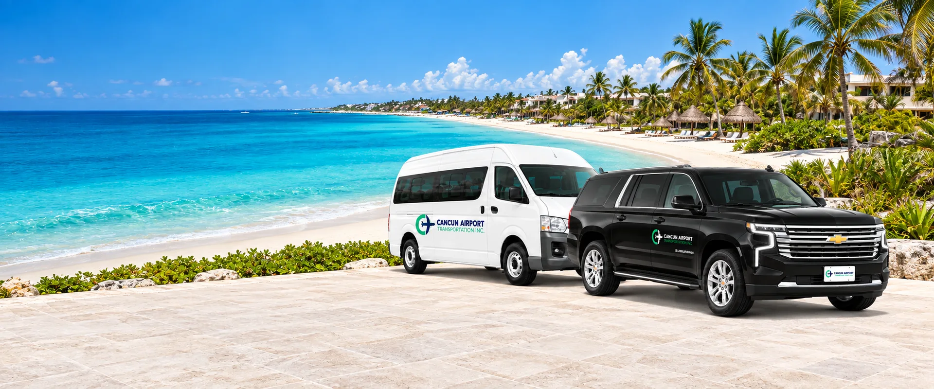 Illustration of CAT vehicles for a transfer to Playa Paraiso