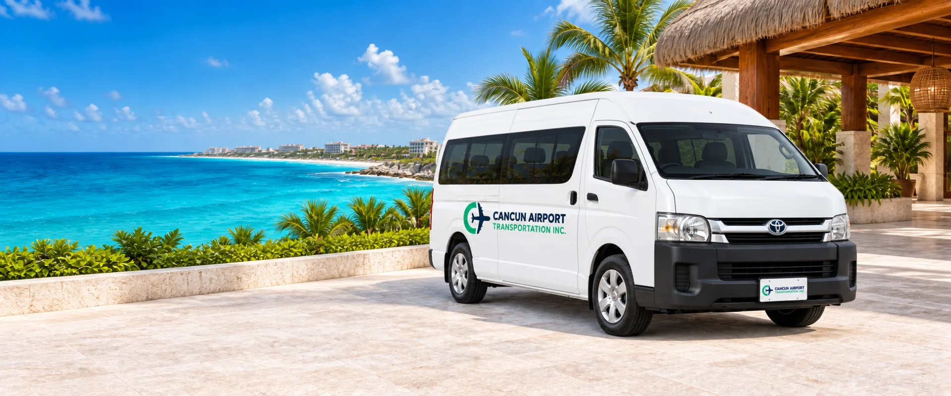 Illustrative CAT private passenger van at a Caribbean resort