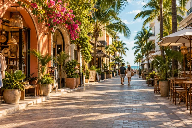 Walking through downtown Playa del Carmen